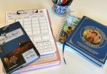 Books on a table